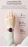 Reloj inteligente NFC para mujer, dispositivo con llamadas HD, Modo deportivo para Android e ios, control del ritmo cardíaco y de la presión sanguínea, regalo, 2024 - details 7