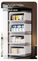 Caja plegable con ruedas, contenedor de almacenamiento plegable de gran capacidad, manija de varilla de tracción - details 2