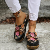 Nuevas sandalias de verano estilo étnico flores de suela gruesa hechas a mano sandalias Retro de suela gruesa para mujer - details 6
