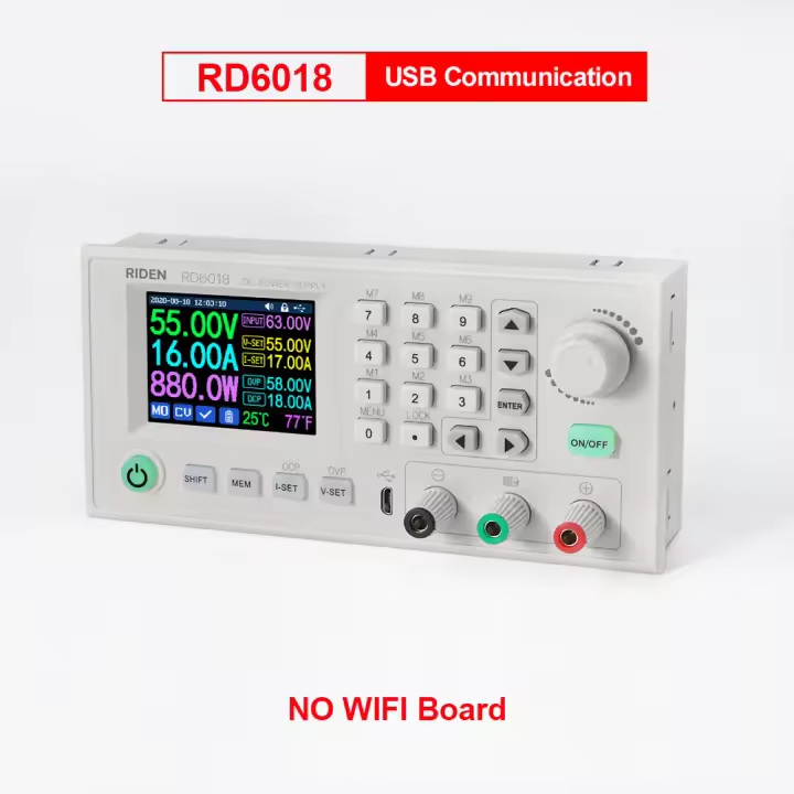 RD6018 RD6018W USB WiFi Control Digital fuente de alimentación, módulo reductor de voltaje de CC a CC, convertidor Buck, voltímetro 60V 18A - 1