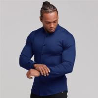 Camisas ajustadas para hombres de negocios juveniles, ropa Formal profesional sin hierro, Color sólido, guapo - details 13