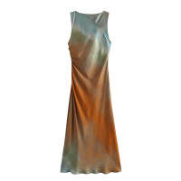 Vestido Largo de Gasa Estampado Sin Mangas Novedad de Verano 20224 Moda para Mujer - details 6