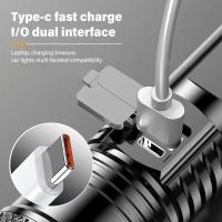 Linterna LED Súper Brillante Recargable por USB con Zoom Táctico Potencia de Enfoque Alta - details 5