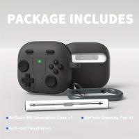 Cubierta de silicona absorbente para AirPods 2024, accesorio protector para juegos con bolígrafo de limpieza, 4 amortiguadores - details 7