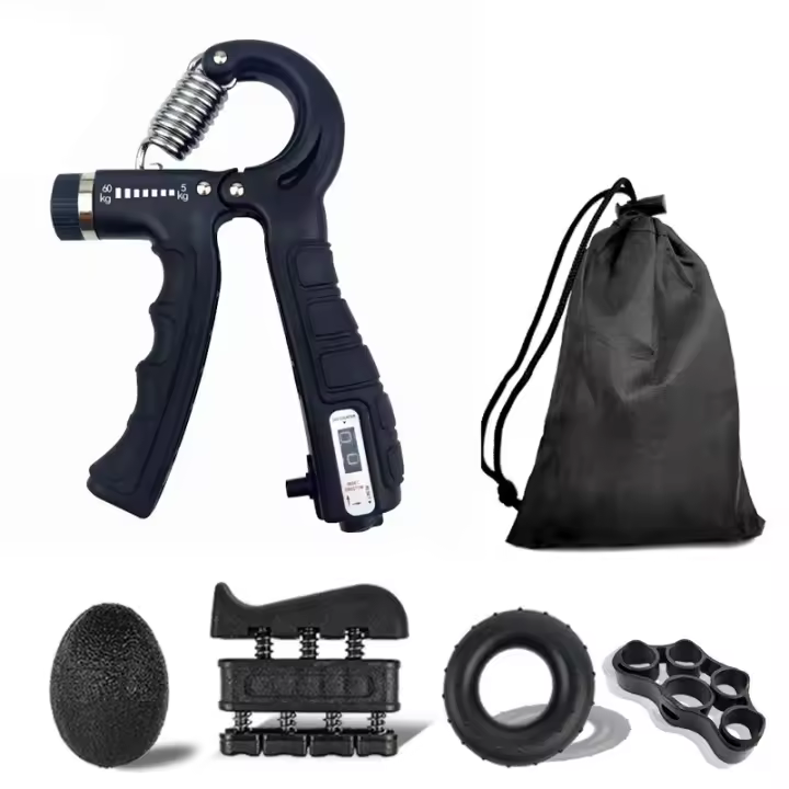 Ejercitador de manos con equipo de fitness Kit de fortalecimiento ajustable para dedos y antebrazo: mejora la fuerza de agarre y la flexibilidad con pinzas de mano de resistencia - 1