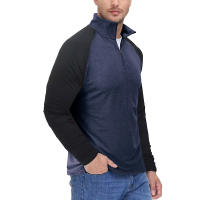 Sudadera de hombre de manga larga con cremallera Cuello de pie, cómoda, jersey, colores contrastados, para exterior - details 11