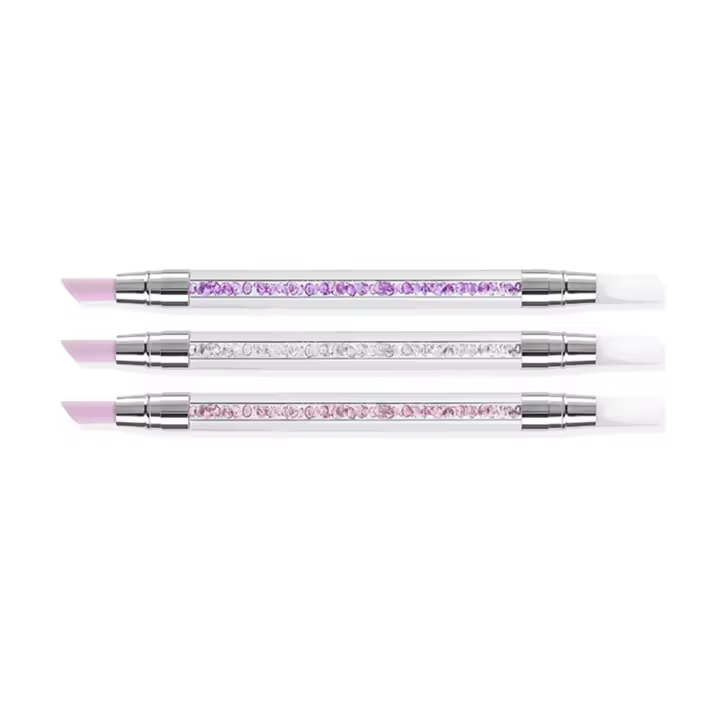Pluma de Arte de Uñas de Acrílico de Doble Punta Herramienta de Manicura de Salón en Casa con Rhinestone de Silicona - 1