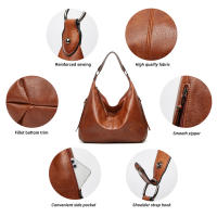 Bolso de Hombro para Mujer, Bandolera de Cuero PU, 3 piezas, informal, Gran Capacidad - details 8