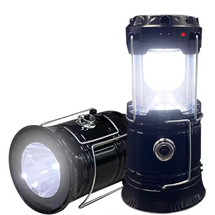 Linterna plegable para acampar, luz Solar recargable por USB, portátil, ligera, de emergencia para exteriores, senderismo, huracán, linterna LED - 1