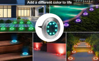 8pcs Luces Solar Subterráneas 8LED para Jardín al Aire Libre Iluminación de Camino, Deck, Paisaje - details 2