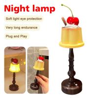 Luz LED nocturna de pudín Kawaii, lámpara de escritorio alimentada por batería, mesita de noche, dormitorio, Bar, decoración de habitación, atmósfera, luz para dormir, regalos para niños - details 0