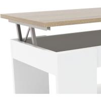 Centro elevable, Comedor o Auxiliar, Mayor Grosor y Estabilidad (Blanco Tapa Roble) - details 4