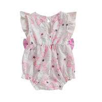 Pudcoco bebé niña mameluco verano sin mangas cuello redondo béisbol estampado Bowknot mono recién nacido mono - details 6