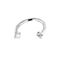 2 piezas 16g de piedra de circón nariz labio eyebone anillos 1,2*8*3mm en forma de c de acero inoxidable nariz labio eyebone unir cuerpo joyería de las mujeres de los hombres - details 7