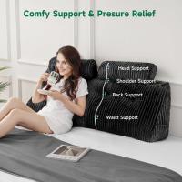 Cojín de Lectura Triangular Almohada de Apoyo Lumbar Suave Bolster para Posición de Sofá de Cama - details 28