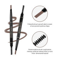 Lápiz de cejas de doble cabeza, alto pigmento, no se decolora, resistente al agua, duradero, lápiz de cejas de cinco colores, cosméticos para ojos para mujeres - details 1