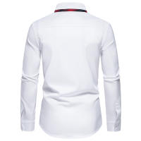 Camisa de Cuadros a Rayas para Hombres Negocios Casuales con Estilo Social Material de Poliéster - details 3