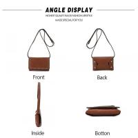 Riñonera en miniatura con estructura de metal marrón para mujer Mochila de lujo de alta gama - details 1