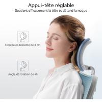 Silla de escritorio para computadora con reposacabezas ajustable y soporte lumbar, respaldo alto, silla ejecutiva giratoria para oficina en casa (azul claro) - details 2
