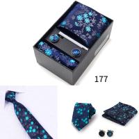 Caja de regalo de corbata para hombre con corbatas, pañuelos, gemelos, pinzas para corbata, conjuntos de 6 piezas, corbatas formales para festivales de bodas y negocios en grupo - details 16