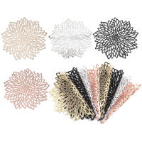 Juego de manteles individuales metálicos de PVC para mesa de comedor, almohadillas huecas para posavasos, tapetes para cuencos, hoja de vinilo, Decoración de mesa de comedor, nuevo - details 0