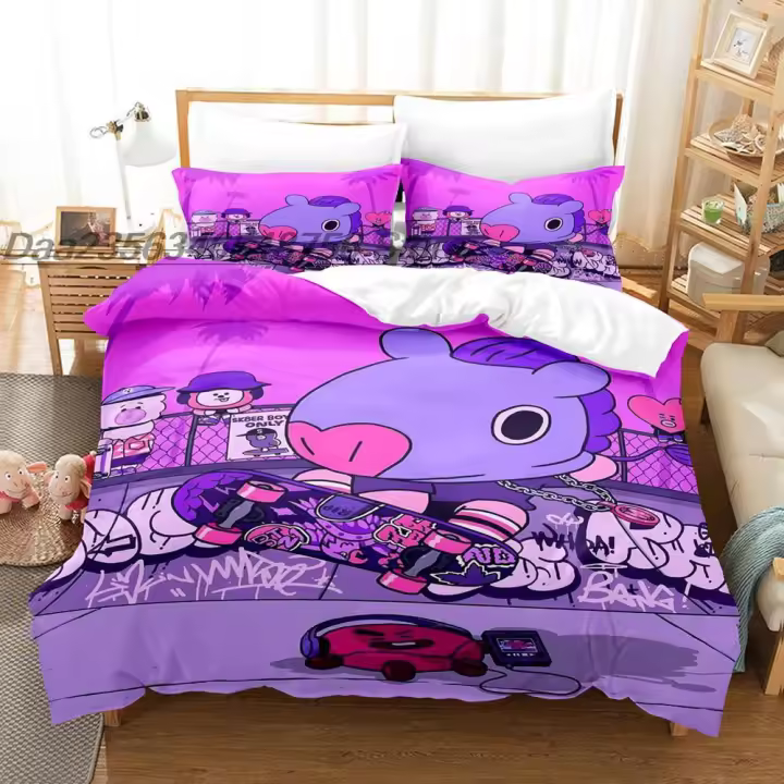 Conjunto de Ropa de Cama 3D de Anime Tamaño de Cama Individual, Twin, Full, Queen, King - 1