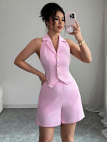 Conjunto Mujer Verano 2025 | Top Botones + Shorts Básicos | Estilo europeo | Tela Premium - details 4