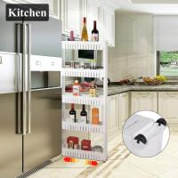 home-man funda para estantería organizador con 3 grandes cestas de almacenamiento, Brecha de almacenamiento delgado deslice hacia fuera Pantry Rack de almacenamiento para espacios estrechos, 3 pisos - details 6