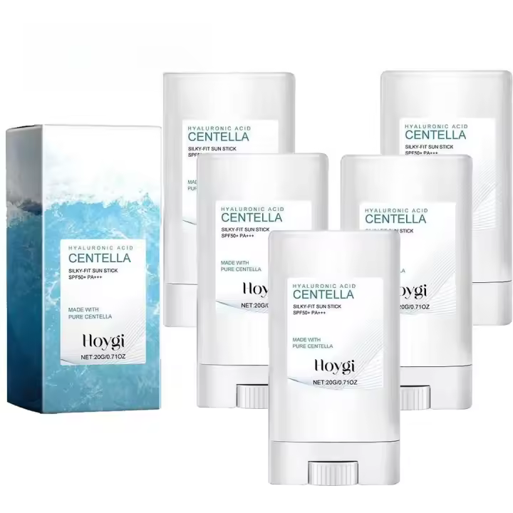 Protección de ácido hialurónico SPF50+ Aislamiento UV, crema solar facial ligera, barra de protección solar hidratante para el cuidado de la piel, 5 piezas. - 1