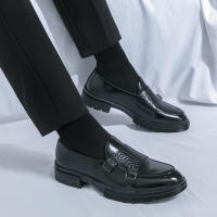 Zapatos Formales para Hombres Estilo Inglés Elegante Tacón Bajo PU Doble Hebilla Talla Grande 38-46 - details 21