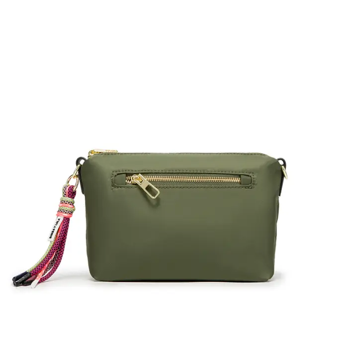 Bolso Con Cordón Para Mujer, Bandolera sencilla, Cremallera Dorada De Nailon - 1