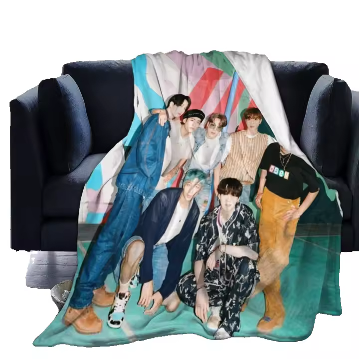 Manta de Fleece Suave Ultra Kpop Dynamite para Hogar y Viajes Camping Recomendada para Todas las Estaciones Hecha en China Cuidado de Lavado por Máquina o a Mano - 1