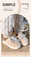 Zapatillas de algodón para mujer, zapatos de interior para el hogar transpirables, antideslizantes, con forro polar EVA, suela gruesa de piel, otoño e invierno, novedad de 2024 - details 0