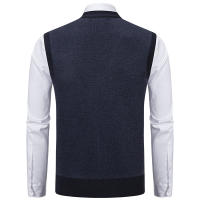 Nuevo cárdigan para hombre, suéter de otoño e invierno, mantiene el calor, cultiva el chaleco tejido, moda versátil, cuello en V, Tops informales a cuadros para hombre - details 7