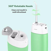 Irrigador inalámbrico portátil con hilo dental de agua caliente, mini hilo dental eléctrico recargable, limpieza de dientes usada, 3 modos IPX7 a prueba de agua, - details 2