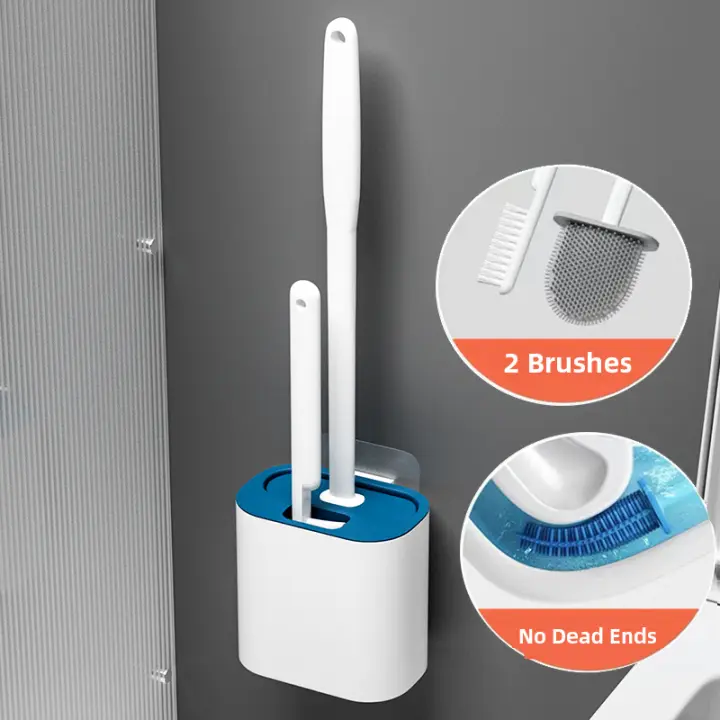Cepillo de Inodoro Portátil Multifunción con Agarre Cómodo, Limpieza Manual sin Electricidad para Baños, Incluye Mango - 1