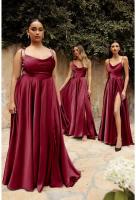 Vestido de Graduación Largo para Mujer Traje Elegante de Denim con Escote Alto, Espalda Descubierta, Cremallera en la Espalda, Ocasiones Formales, 2025 - details 42