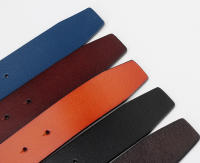 Cinturón de piel de vaca auténtica para hombre, sin hebilla, hebilla lisa, 5 colores, accesorios para el cuerpo - details 1