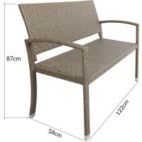 Mueble de Terraza Exterior Terraza 2 Sillas Poliratán Resistente a la Intemperie 320Kg Negro - details 17