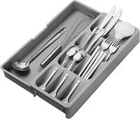 Organizador de Cajón de Cocina Expandible Bandeja de Plástico Compacta para Utensilios - details 0