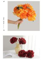 Ramo de hortensias de tela de seda DIY, paquete de flores artificiales Retro Vintage, decoración de boda de flores falsas - details 9