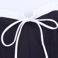 2025, temperamento dulce francés, diseño simple de colores contrastantes, vestido con abertura lateral, falda con tirantes, ropa de verano para - details 3