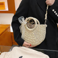 Bandolera tejida de paja para mujer, hecho a mano Bolso pequeño, bolso bohemio de playa de ratán, Verano - details 4
