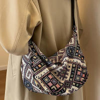 Bolso de hombro de lona de viento étnico para mujer, bolso de mensajero pequeño, bolsos de mano simples con cremallera, bolso de playa informal, nueva tendencia, 2024 - details 16