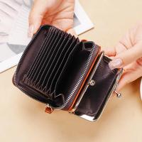Cartera pequeña compacta de cuero PU para mujer, monedero Vintage con cremallera, Clip Vintage, bolso de muñeca de órgano - details 9