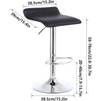 Taburete Cocina Silla de Comedor Piel Sintética Negro - details 3