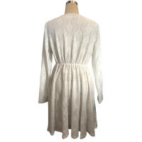 Mini vestido de vacaciones con encaje de color sólido para mujer elegante con vestido de sol festoneado - details 3