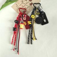 LLavero de cuerda trenzada de cuero PU, colgante de corazón, galletas hechas a mano, llaveros de coche, cuerda tejida antipérdida, llavero con letras en inglés - details 8