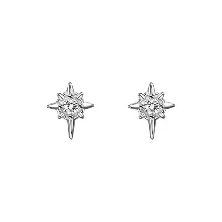 Pendientes magnéticos góticos de Estrella del Norte, aretes brillantes sin Piercing, Clip para la oreja, Cruz Punk, cristal, fiesta - 1