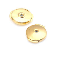 10 Uds. Pendientes redondos de latón de Color dorado de 18K, tapón trasero, suministros de joyería de alta calidad, accesorios para pendientes para mujer - details 2